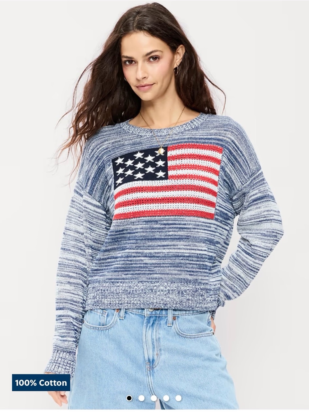 NWT Old Navy Seaside 100% Cotton Long-Sleeve Flag Sweater-homage to the RL one